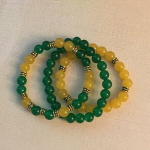 Natural gemstone bracelet set